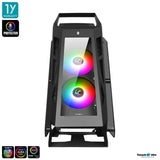 Tsunami Protector Hagrid KK (Protector Sound Sync) Tempered Glass M-ATX Mutant Gaming Computer Case with Ablaze+ (Aura)*2