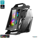 Tsunami Protector Hagrid KK (Protector Sound Sync) Tempered Glass M-ATX Mutant Gaming Computer Case with Ablaze+ (Aura)*2