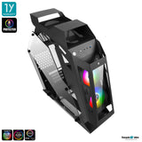 Tsunami Protector Hagrid KK (Protector Sound Sync) Tempered Glass M-ATX Mutant Gaming Computer Case with Ablaze+ (Aura)*2