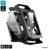 Tsunami Protector Hagrid KK (Protector Sound Sync) Tempered Glass M-ATX Mutant Gaming Computer Case with Ablaze+ (Aura)*2