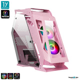 Tsunami Protector Goliath PNK (Protector Sound Sync) Tempered Glass ATX Mutant Gaming Computer Case with Ablaze+ (Aura）*2